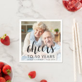 50th Wedding Anniversary Photo Black Script Cheers Servet (Insitu)