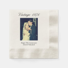 50th Wedding Anniversary Photo Elegant Retro Servet