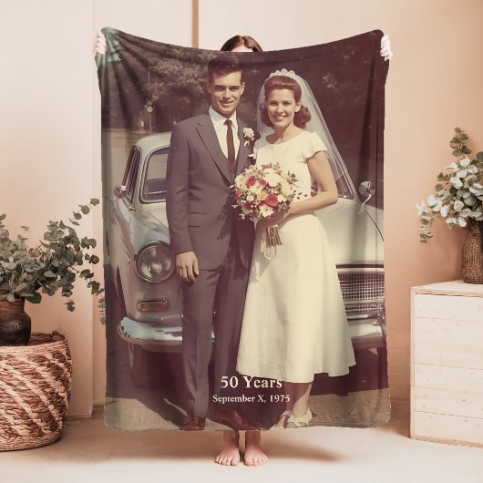 50th Wedding Anniversary Sherpa Blanket Photo Sherpa Deken