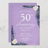 50th Wedding Anniversary Surprise Invitation Kaart (Voorkant / Achterkant)