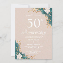 50th Wedding Anniversary Surprise Invitation Kaart