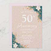 50th Wedding Anniversary Surprise Invitation Kaart (Voorkant / Achterkant)
