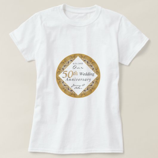 50th Wedding Anniversary  T-shirt (Design voorkant)
