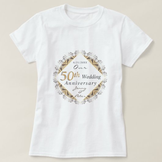 50th Wedding Anniversary  T-shirt (Design voorkant)