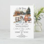 50th Wedding Anniversary Winter Landscape Romantic Kaart (Staand voorkant)