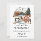 50th Wedding Anniversary Winter Landscape Romantic Save The Date (Voorkant)