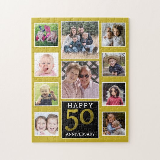 50th Wedding Jubileum 10 Foto Collage Legpuzzel (Verticaal)