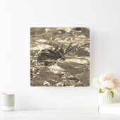 50th Wedding Jubileum 1970 2020 Chic Faux Gold Vierkante Klok (Huis)