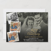 50th Wedding Jubileum 5 Foto Collage Kaart (Voorkant)
