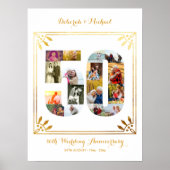 50th Wedding Jubileum Aangepast fotocollage Poster (Voorkant)
