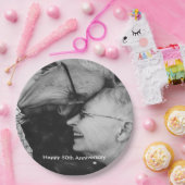 50th Wedding Jubileum Aangepaste foto Papieren Bordje (Feest)