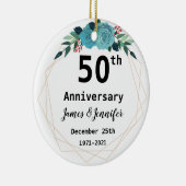 50th Wedding Jubileum Aangepaste namen en Jaar Keramisch Ornament (Rechts)