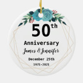 50th Wedding Jubileum Aangepaste namen en Jaar Keramisch Ornament (Achterkant)
