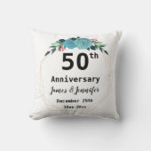 50th Wedding Jubileum Aangepaste namen en Jaar Kussen (Voorkant)
