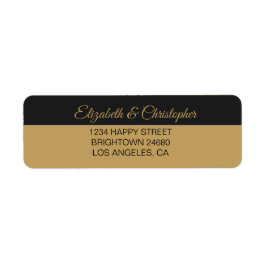 50th Wedding Jubileum Black Gold Address Etiket