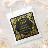 50th Wedding Jubileum Black & Gold Celtic Knot Bedankzakje (Geknipt)