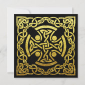 50th Wedding Jubileum Black & Gold Celtic Knot Kaart (Achterkant)