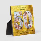 50th Wedding Jubileum Black Gold Photo Collage Fotoplaat (Voorkant)