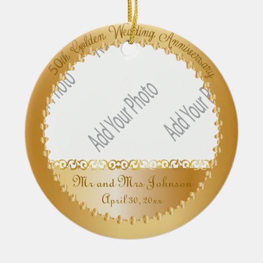 50th Wedding Jubileum - DIY Foto Keramisch Ornament (Voorkant)