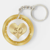 50th Wedding Jubileum Favors Souvenirs of Gifts Sleutelhanger (Achterkant)