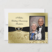 50th Wedding Jubileum Foto 4.25x5.5 Uitnodiging (Voorkant)