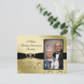 50th Wedding Jubileum Foto 4.25x5.5 Uitnodiging (Staand voorkant)