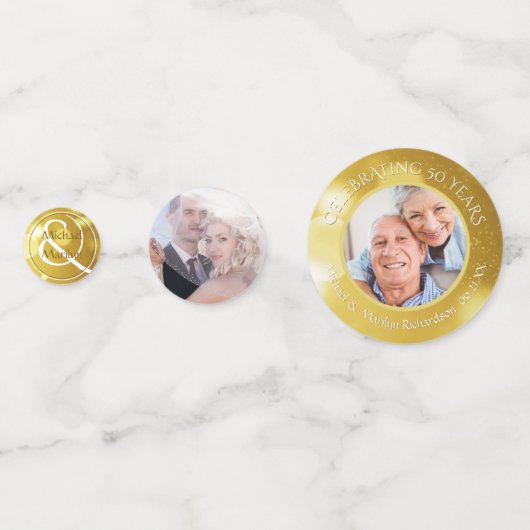 50th Wedding Jubileum Foto Confetti (Voorkanten)