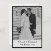 50th Wedding Jubileum Foto Elegant Black White Kaart (Voorkant)