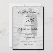 50th Wedding Jubileum Foto Elegant Black White Kaart (Achterkant)