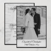 50th Wedding Jubileum Foto Elegant Black White Kaart (Voorkant / Achterkant)