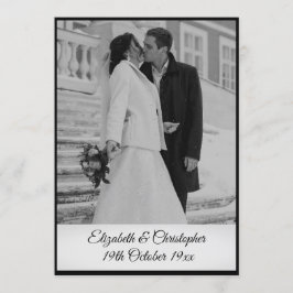 50th Wedding Jubileum Foto Elegant Black White Kaart