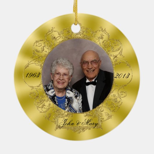 50th Wedding Jubileum Foto Ornament (Achterkant)