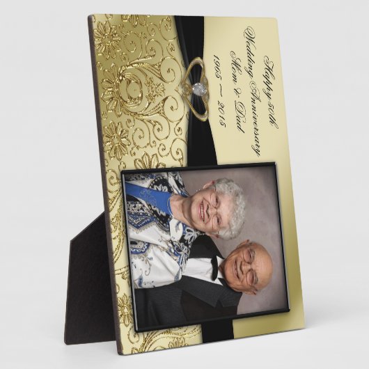 50th Wedding Jubileum Foto Plaque Fotoplaat (Zijkant)