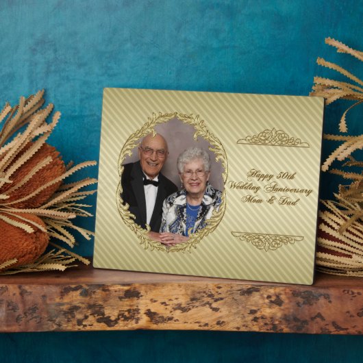 50th Wedding Jubileum Foto Plaque Fotoplaat (Zijkant)