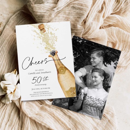 50th Wedding Jubileum Foto uitnodiging