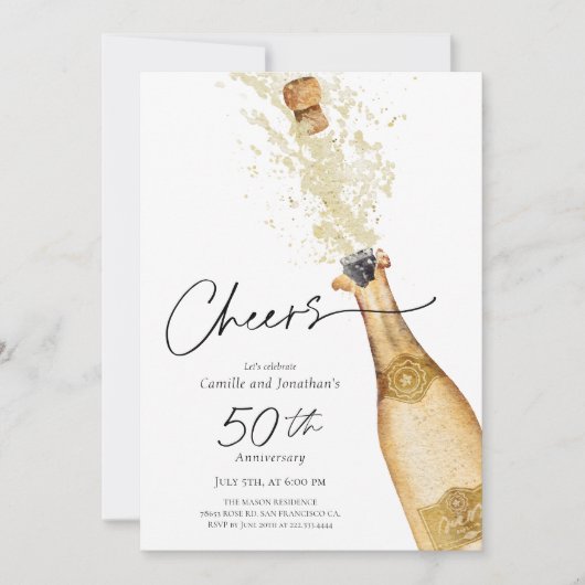 50th Wedding Jubileum Foto uitnodiging (Voorkant)