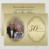 50th Wedding Jubileum Foto Uitnodiging Kaart (Voorkant / Achterkant)