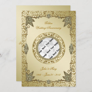 50th Wedding Jubileum Foto Uitnodiging Kaart