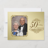 50th Wedding Jubileum Foto Uitnodiging Kaart (Voorkant)