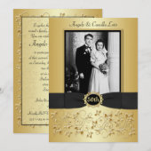 50th Wedding Jubileum Fotosjabloon uitgenodigd Kaart (Voorkant / Achterkant)