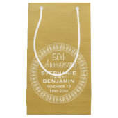 50th Wedding Jubileum Gepersonaliseerd goud Klein Cadeauzakje (Voorkant)