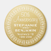 50th Wedding Jubileum Gepersonaliseerd goud Magneet (Voorkant)