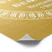 50th Wedding Jubileum Gepersonaliseerd goud Poster (Hoek)