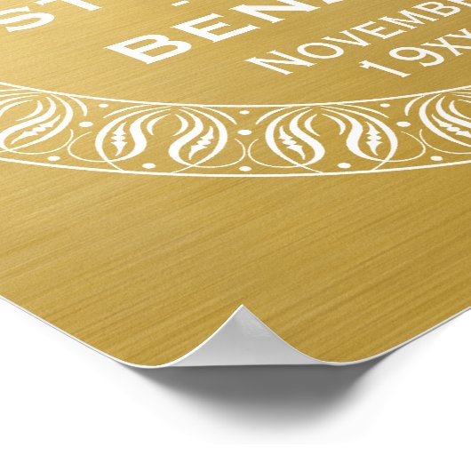 50th Wedding Jubileum Gepersonaliseerd goud Poster (Hoek)