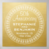50th Wedding Jubileum Gepersonaliseerd goud Poster (Voorkant)