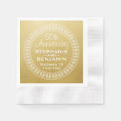 50th Wedding Jubileum Gepersonaliseerd goud Servetten (Voorkant)