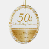 50th Wedding Jubileum Gepersonaliseerd Keramisch Ornament (Rechts)
