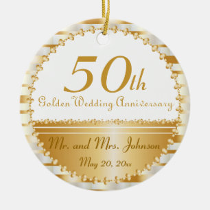 50th Wedding Jubileum Gepersonaliseerd Keramisch Ornament