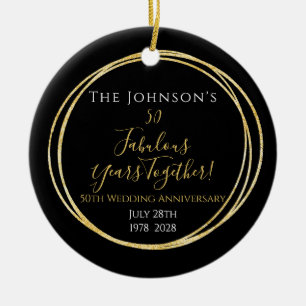 50th Wedding Jubileum Gepersonaliseerd Keramisch Ornament