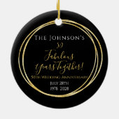 50th Wedding Jubileum Gepersonaliseerd Keramisch Ornament (Achterkant)